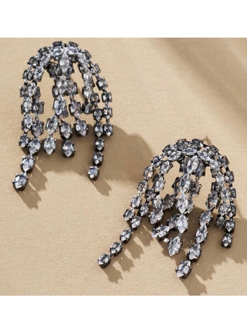 Anthropologie Small Firework Crystal Drop Earrings